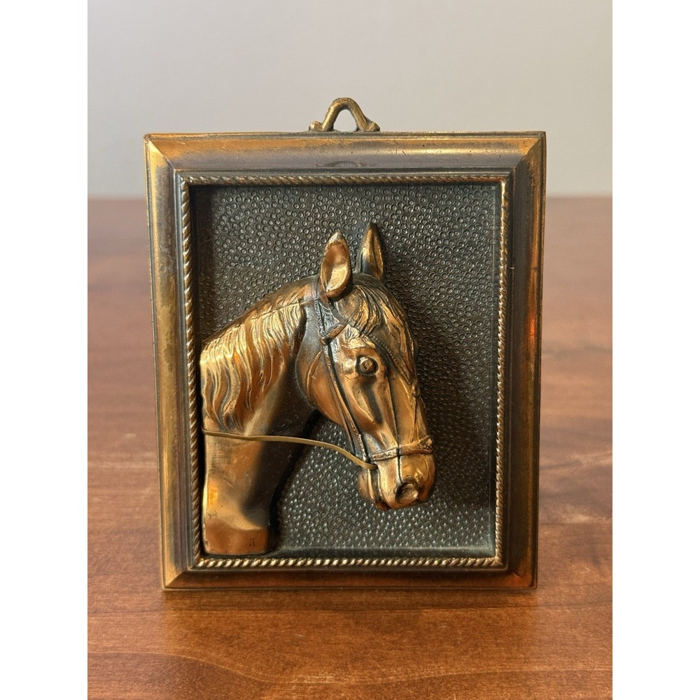Copper Cast Vintage Horse Head Collectable Wall Hanging  4.5" x 4"